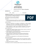 Job Description Director of Operations: Profile Source: Reports To