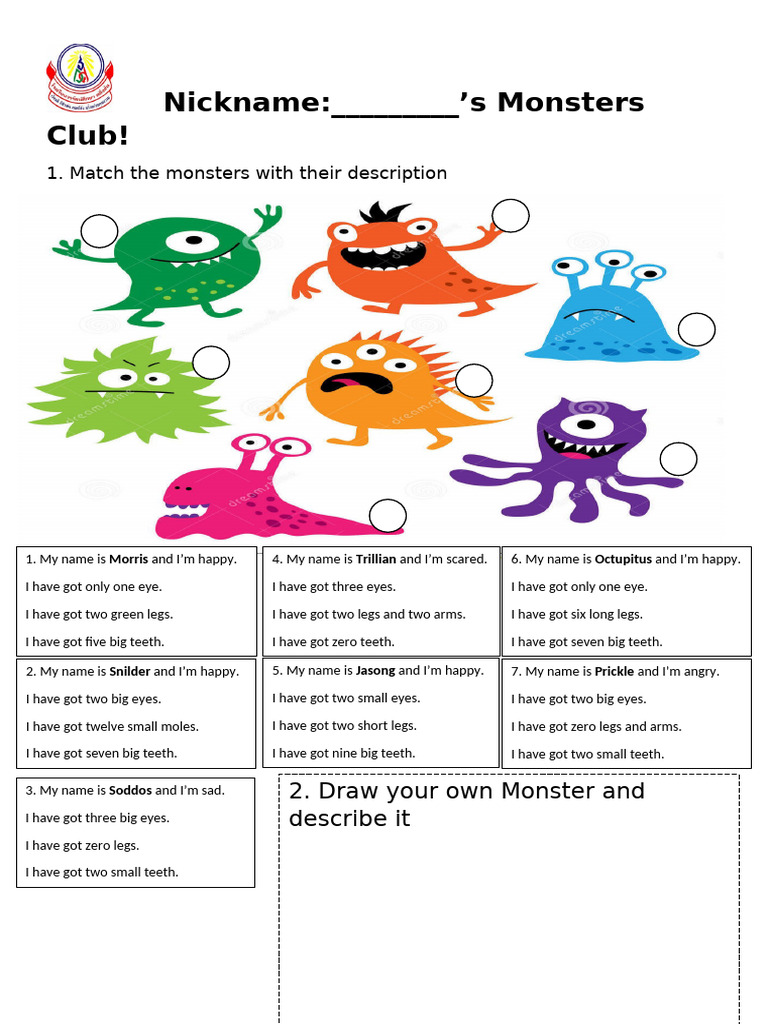 Fun Monster Descriptions and Drawings | PDF