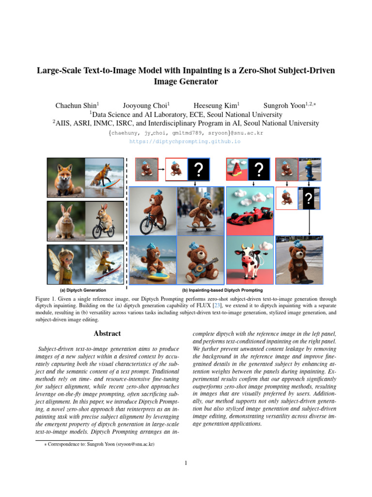 Zero-Shot Subject-Driven Image Generation | PDF