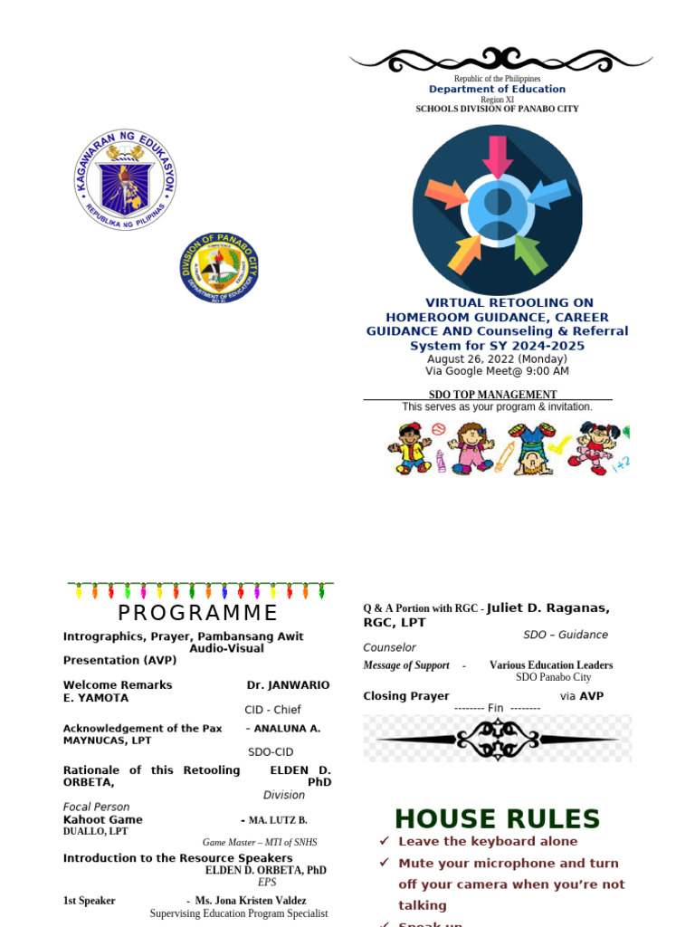 Virtual Retooling for Homeroom Guidance | PDF | Counseling ...