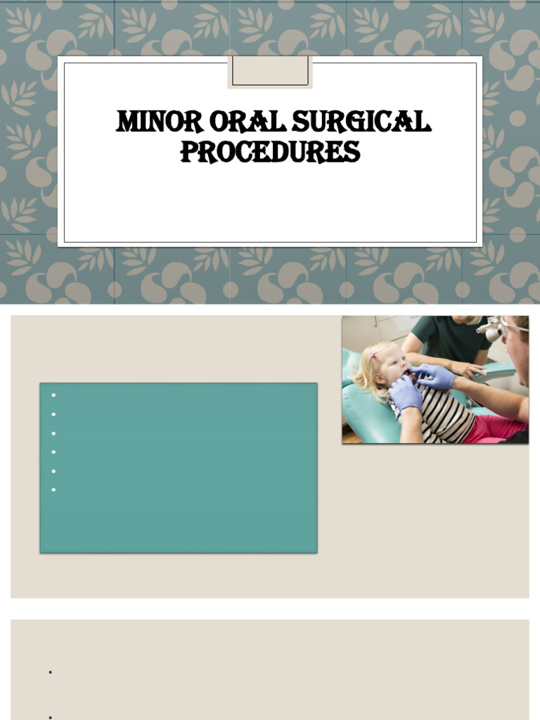 Minor Oral Surgical Procedures | PDF | Mouth | Medical Specialties