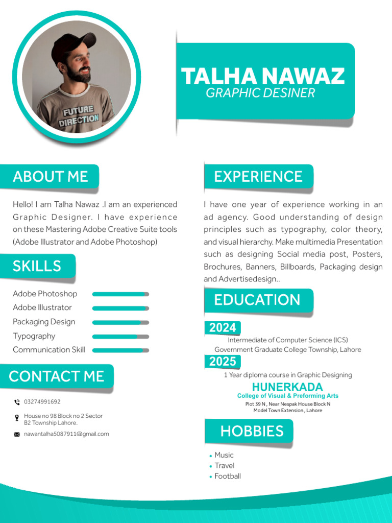 Talha Nawaz: Graphic Designer Profile | PDF