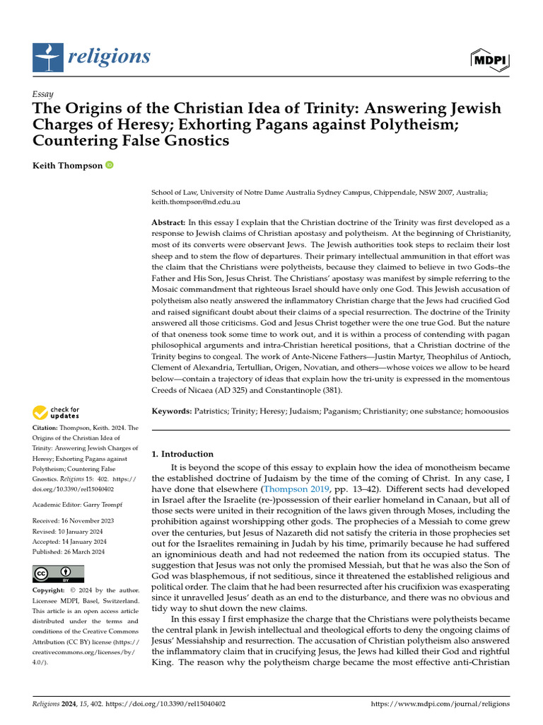 Origins of the Christian Trinity Explained | PDF | Trinity | Logos ...