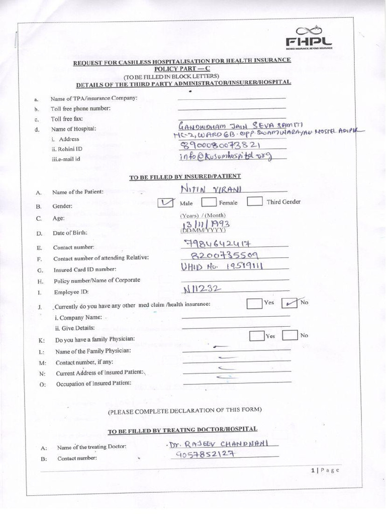 Pre Auth - Nitin | PDF