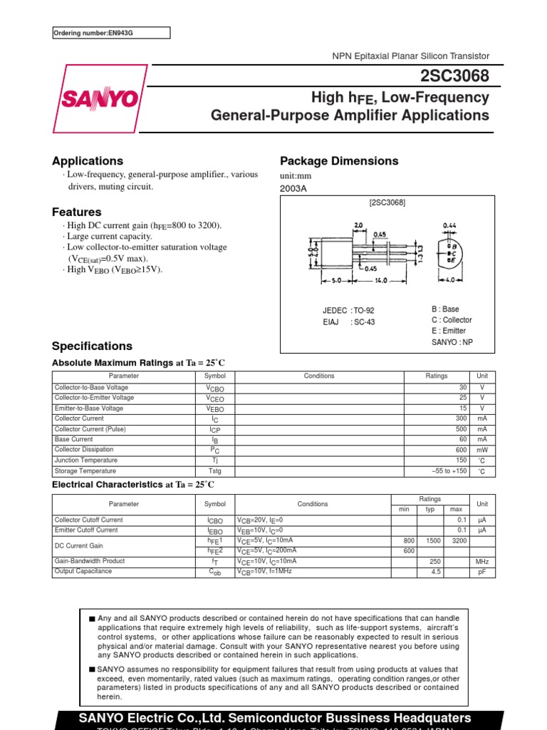 2SC3068 | Electrical Engineering | Electricity
