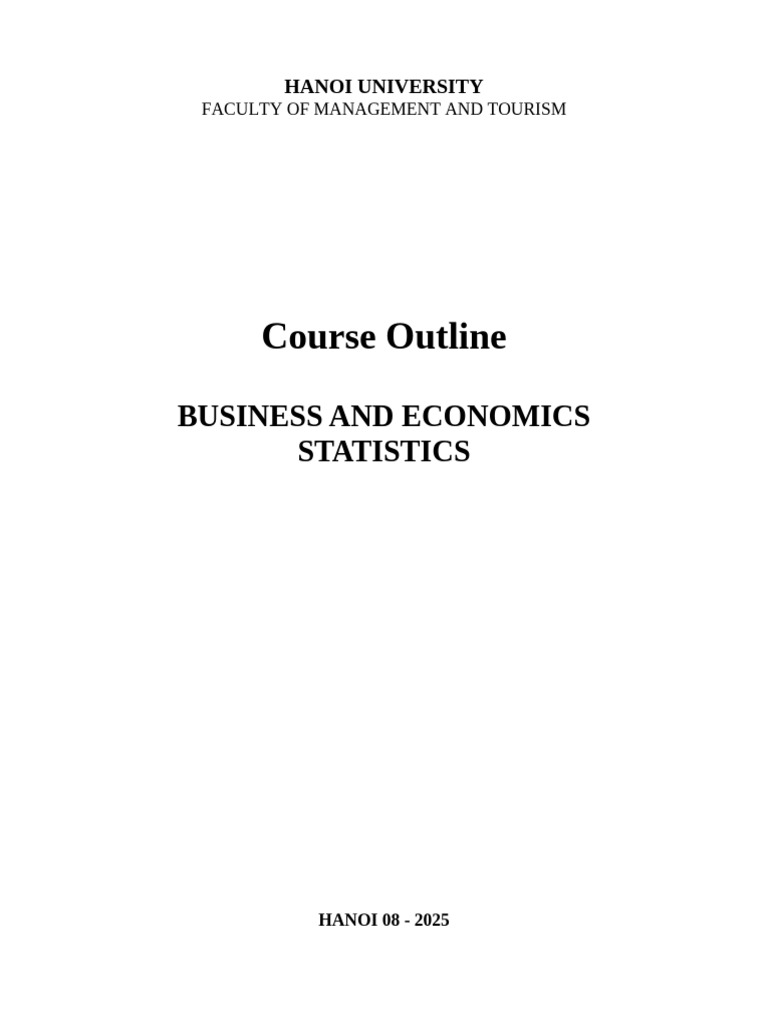 Business and Economics Statistics Course Outline | PDF | Statistics ...
