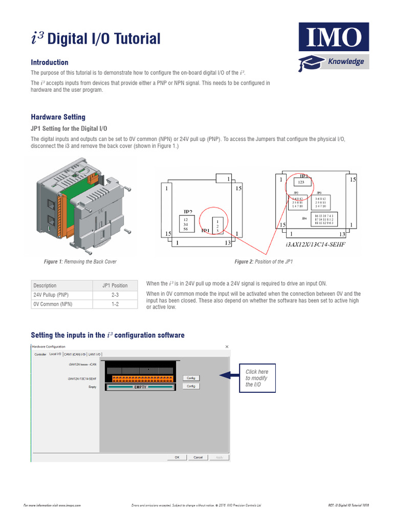 i³ Digital I/O Configuration Guide | PDF | Input/Output | Bipolar ...