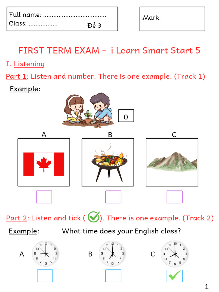 First Term Exam - i Learn Smart Start 5 | PDF