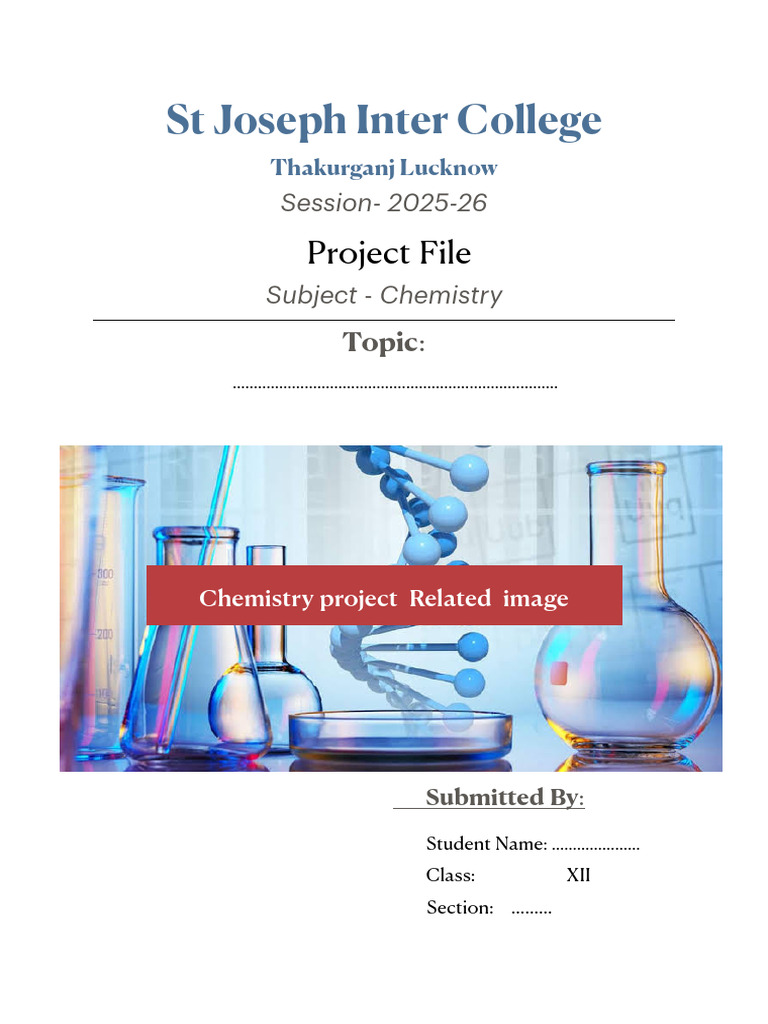 Class 12 Chemistry Project Cover Page | PDF