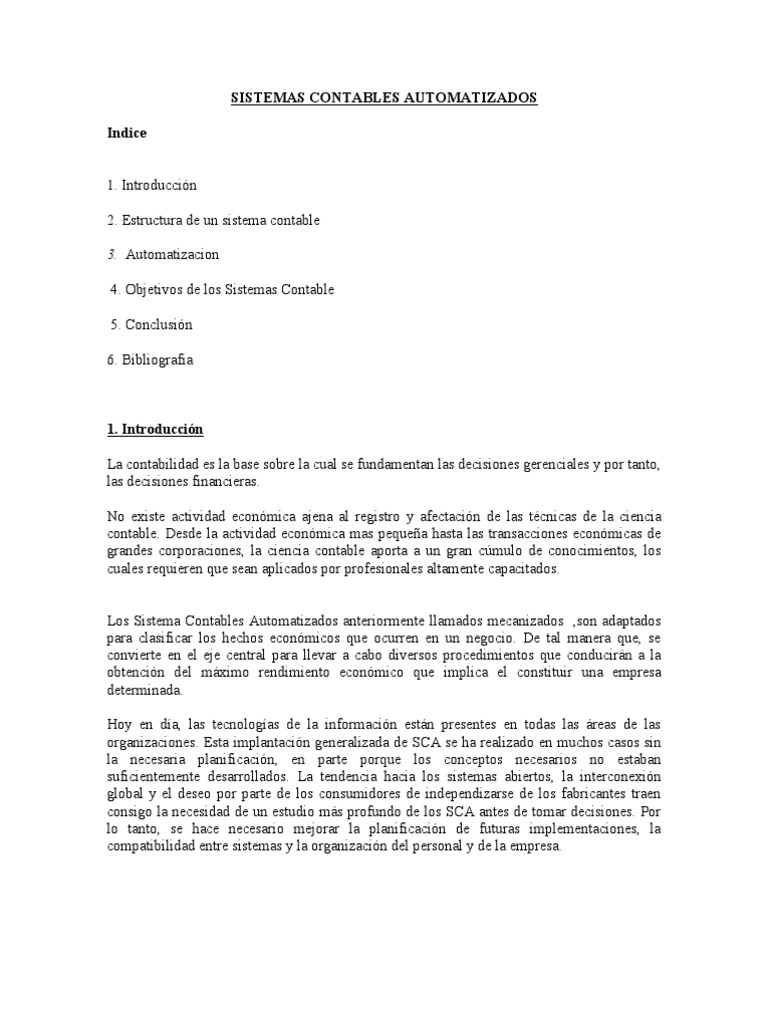Sistemas Contables Automatizados | PDF | Contabilidad | Toma de decisiones
