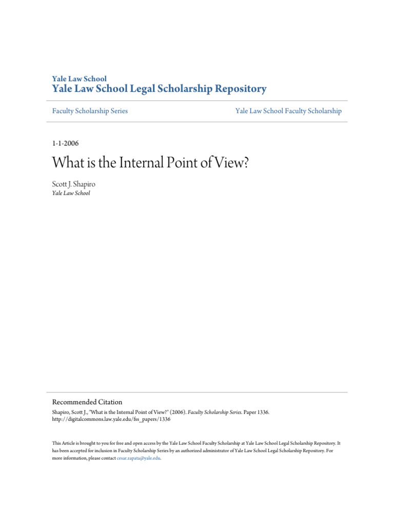 Understanding the Internal Point of View | PDF | Jurisprudence ...