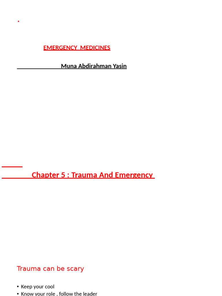 Trauma Emergency Medicine Guidelines | PDF | Major Trauma | Shock ...