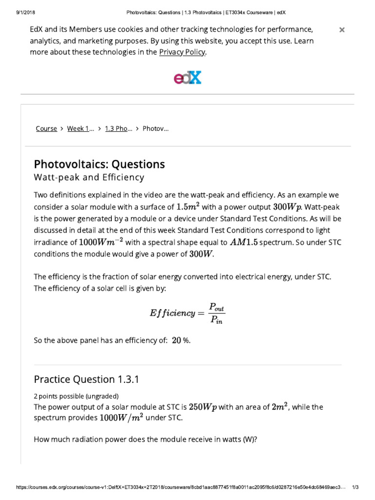 Photovoltaics - Questions - 3 | PDF