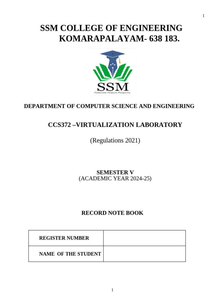 Virtualization Laboratory Record 2024-25 | PDF | Virtualization ...