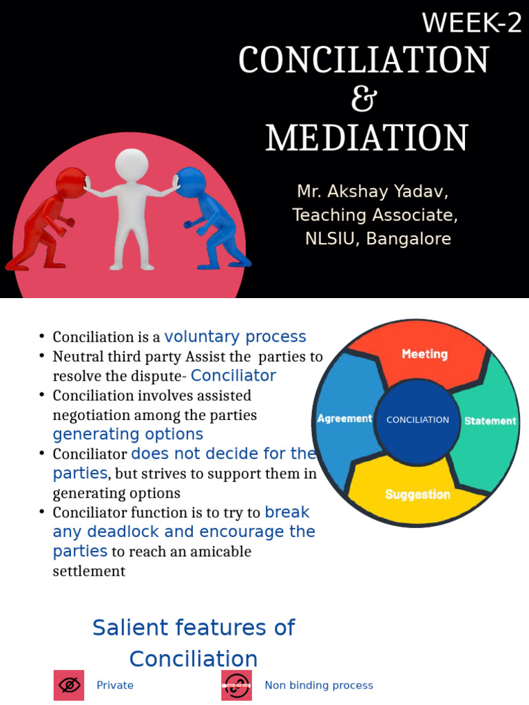 Conciliation and Mediation Overview | PDF | Mediation | Arbitration