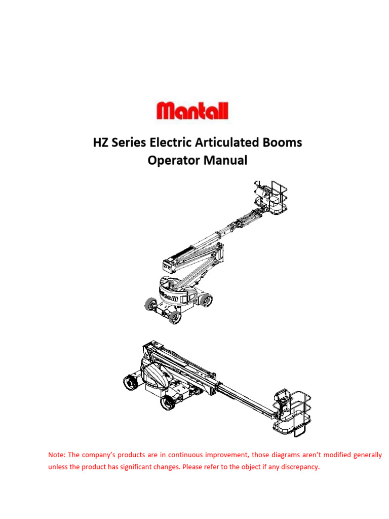 HZ Series Electric Boom Operator Manual | PDF | Elevator | Switch
