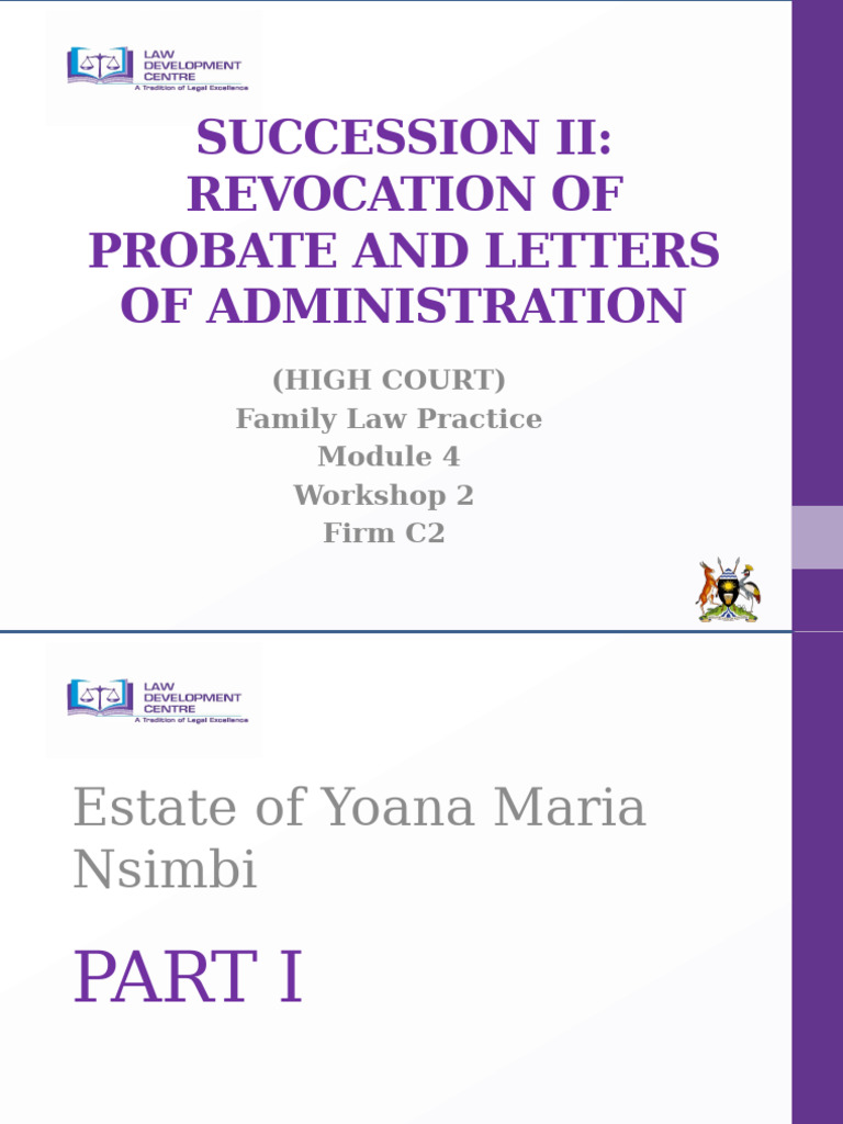 Draft 1 Revocation LoA HC FLPM4W205052025 | PDF | Probate | Mediation