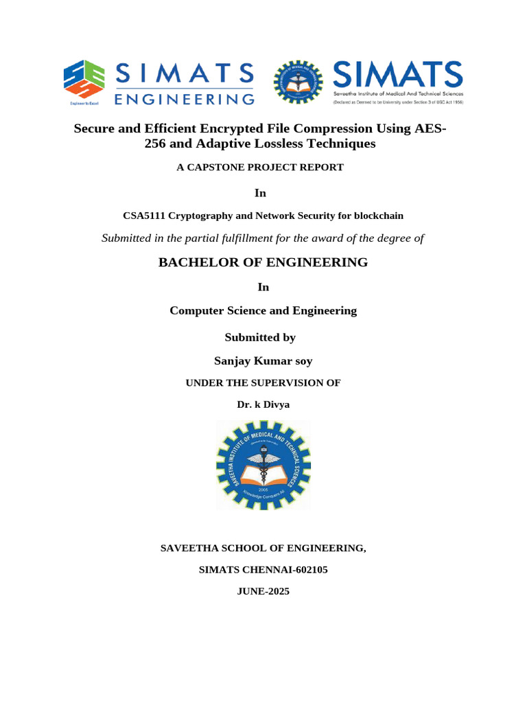 AES-256 Encrypted File Compression Techniques | PDF | Encryption | Data ...