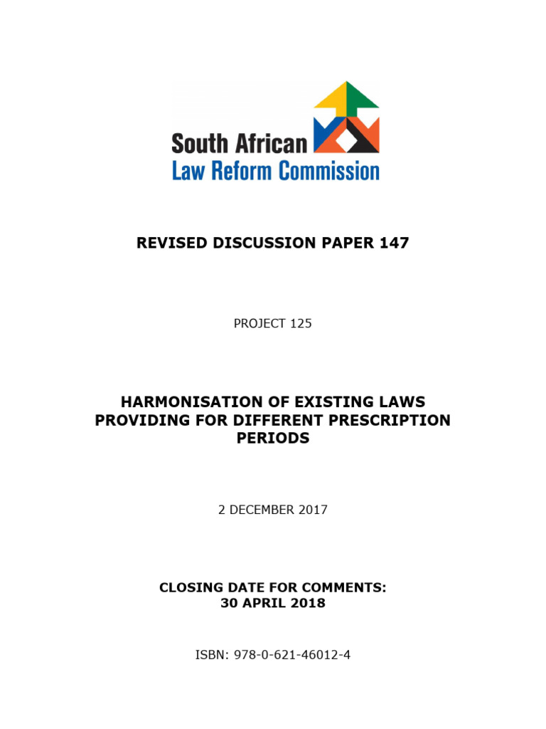 Prescription Periods - Law Reform Commission - Discussion Paper 147 ...