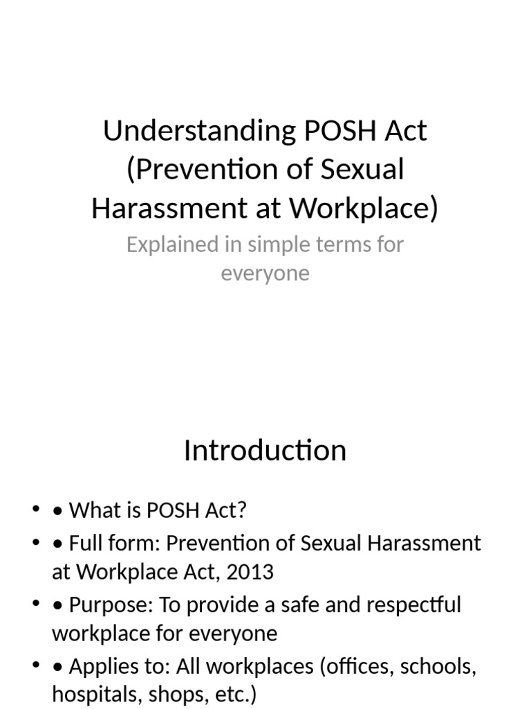 POSH Act Presentation | PDF