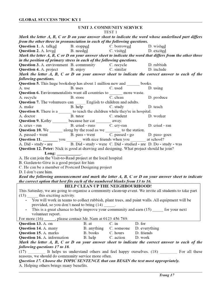 Unit 3 - Test 1 | PDF