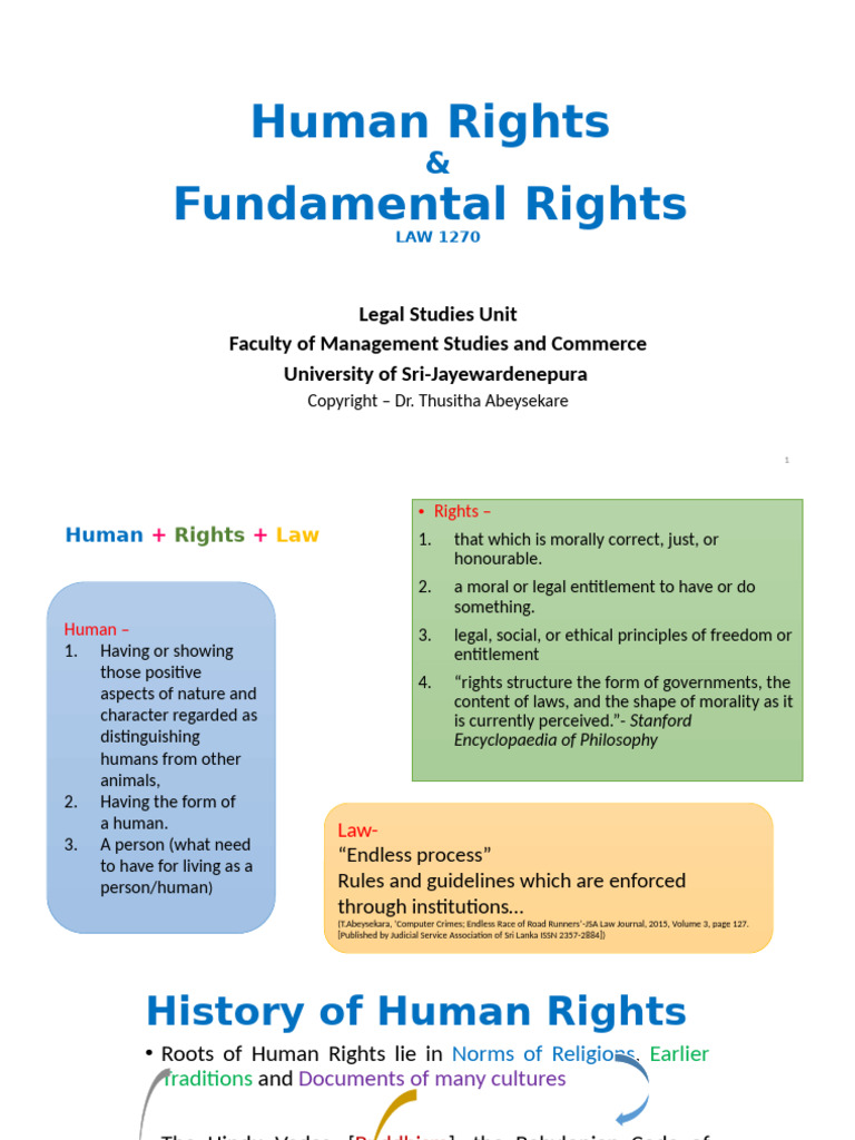 Human Rights and Fundamental Rights Overview | PDF | Presumption Of ...