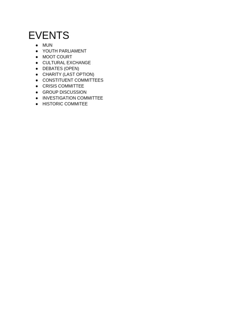 Overview of Youth Events and Committees | PDF