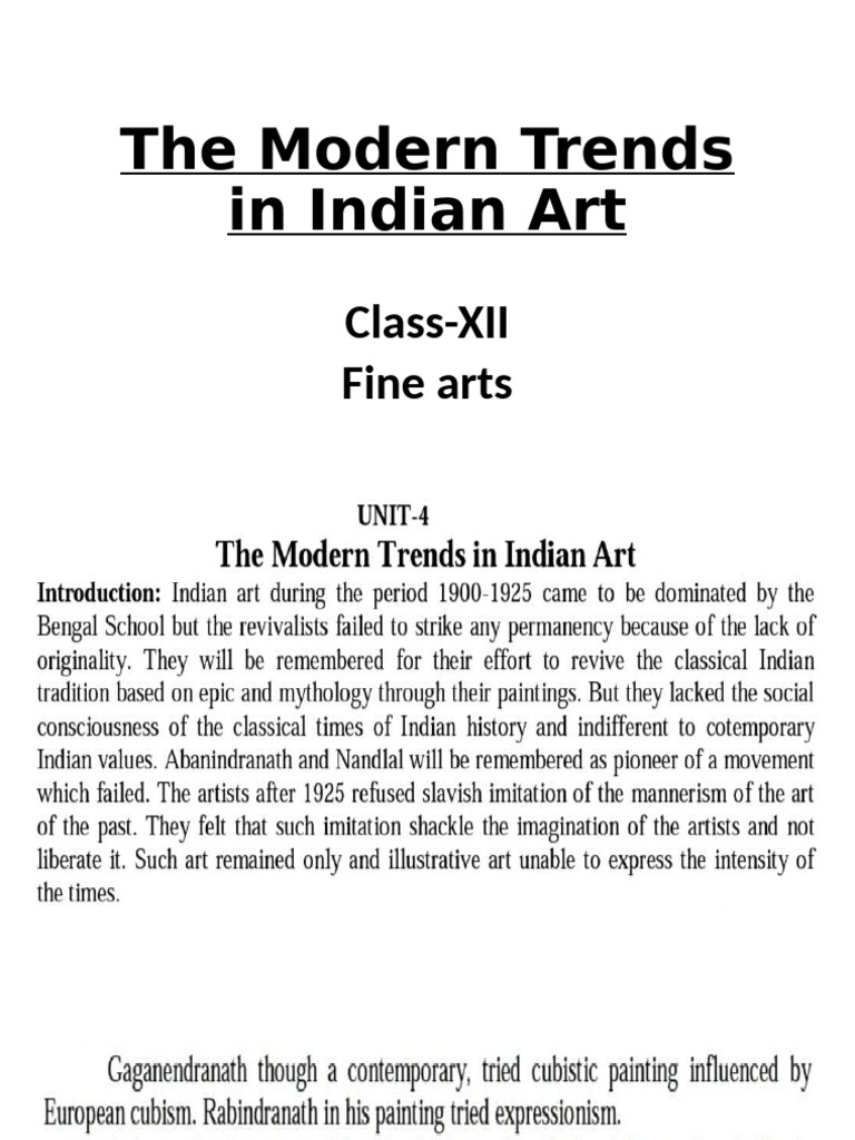 The Modern Trends in Indian Art | PDF