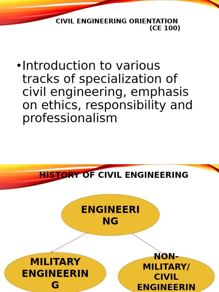CE History and Its Fields | PDF | Civil Engineering | Engineering