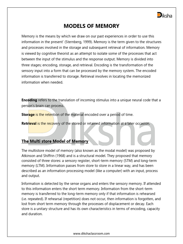 Understanding Memory Models Explained | PDF | Cognitive Science | Cognition