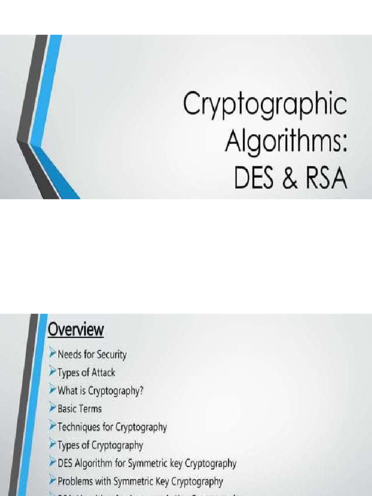 DES and RSA | PDF