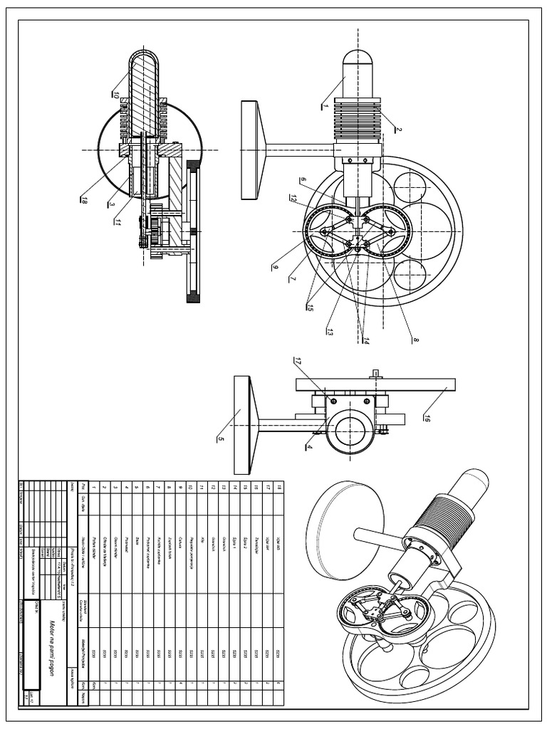 18.sklopni Crtez Motora A3 | PDF