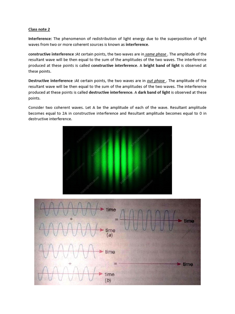 Understanding Light Interference Patterns | PDF | Waves | Optics