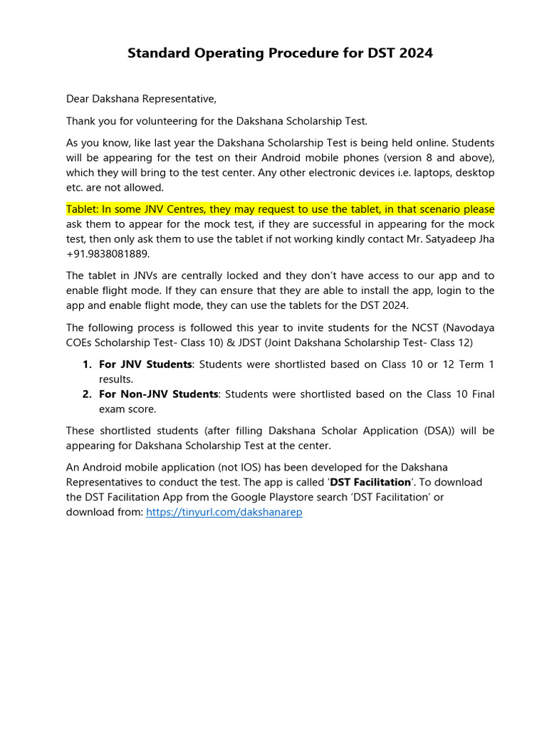 General+Instruction+Document DST+Facilitator | PDF | Mobile App ...