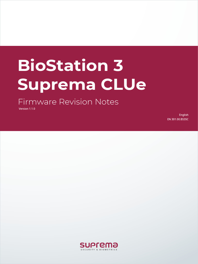 BioStation 3 Firmware 1.1.0 Release Notes | PDF | Authentication | Qr Code