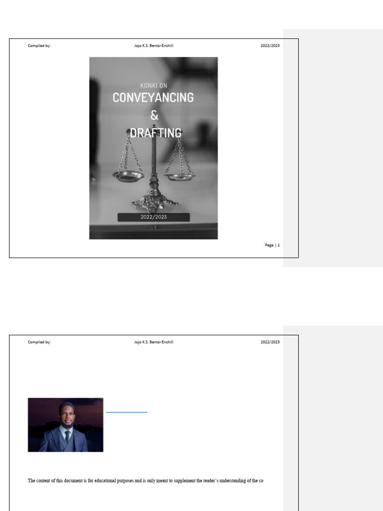 Ghana Law: Conveyancing & Drafting Notes | PDF | Conveyancing | Deed