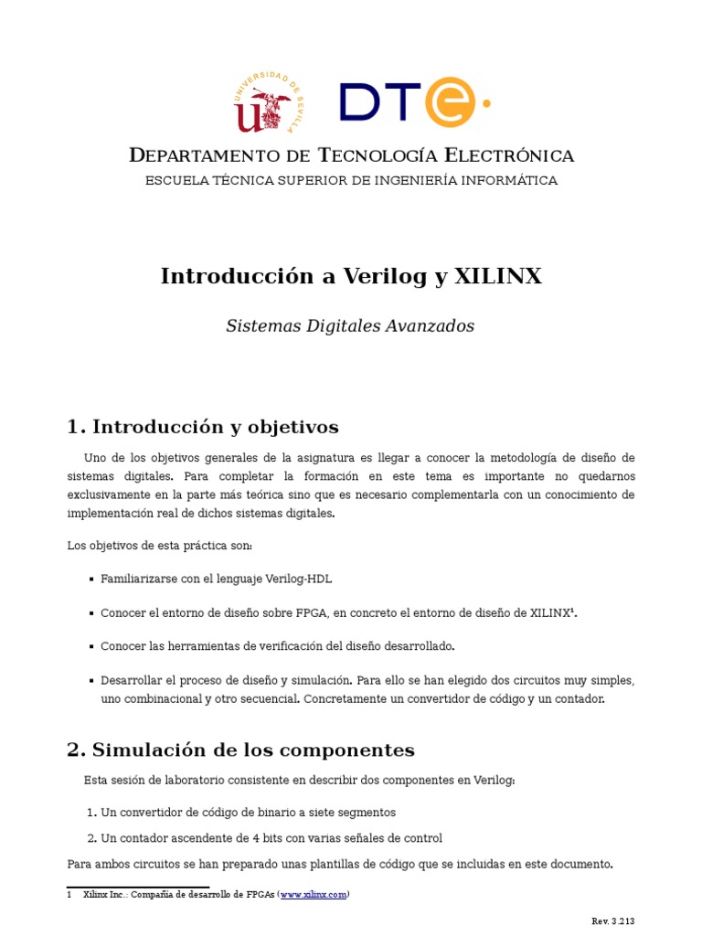 Introducción a Verilog y Xilinx | PDF | Archivo de computadora | Simulación