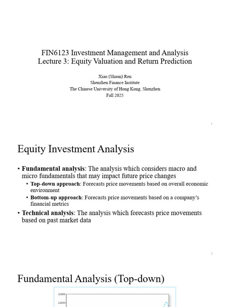 Equity Valuation and Return Analysis | PDF | Efficient Market ...