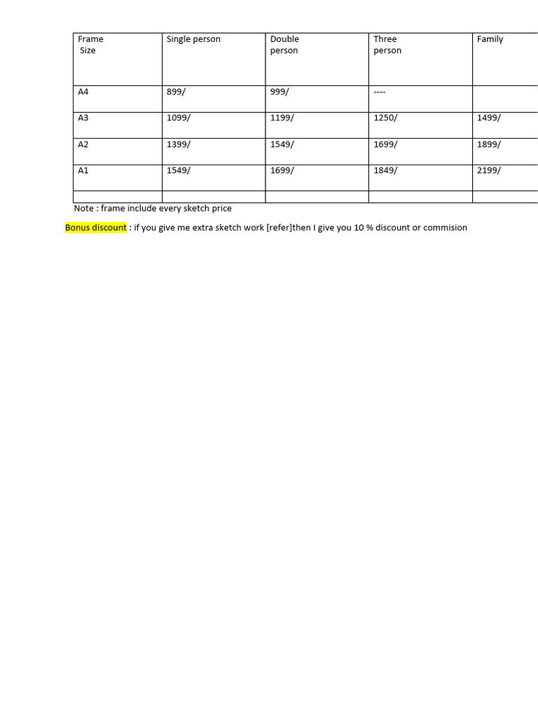 Vivek Sketch Price Chart | PDF