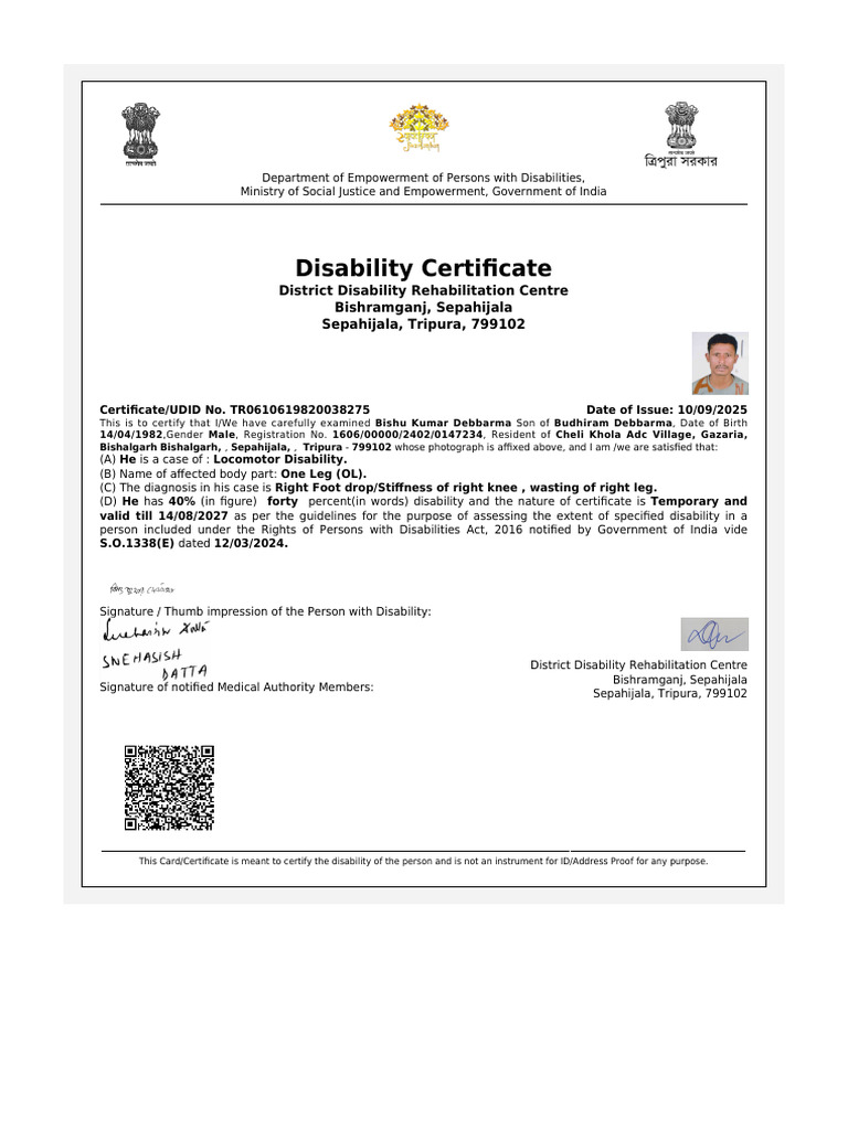 TR0610619820038275 DisabilityCertificate | PDF