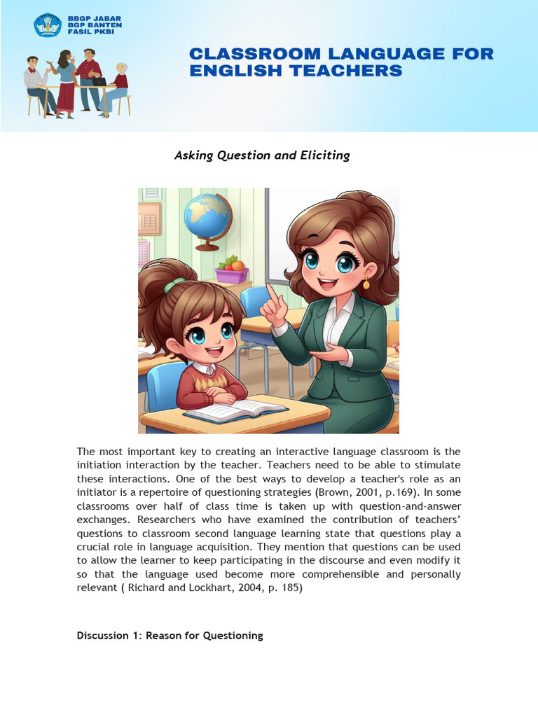 Eliciting Questions in Language Teaching | PDF | Learning | Teachers
