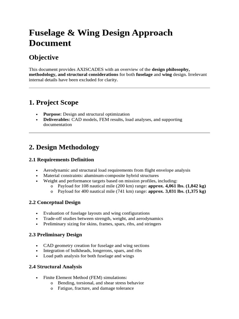 Fuselage and Wing Design Overview | PDF | Fuselage | Aerospace Engineering