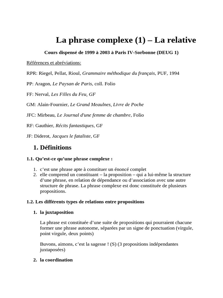 Comprendre la phrase complexe en français | PDF | Clause | Verbe