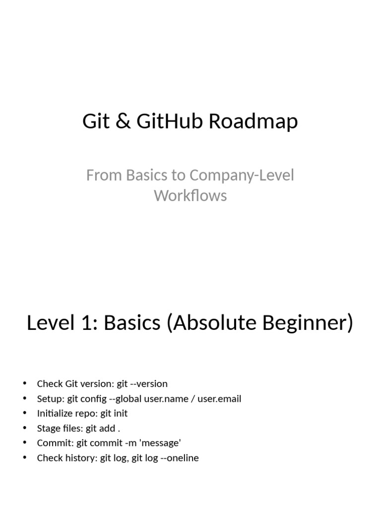 Git & GitHub Workflow Roadmap | PDF