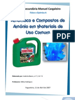 Amoníaco e Compostos de Amónio em Materiais de Uso Comum
