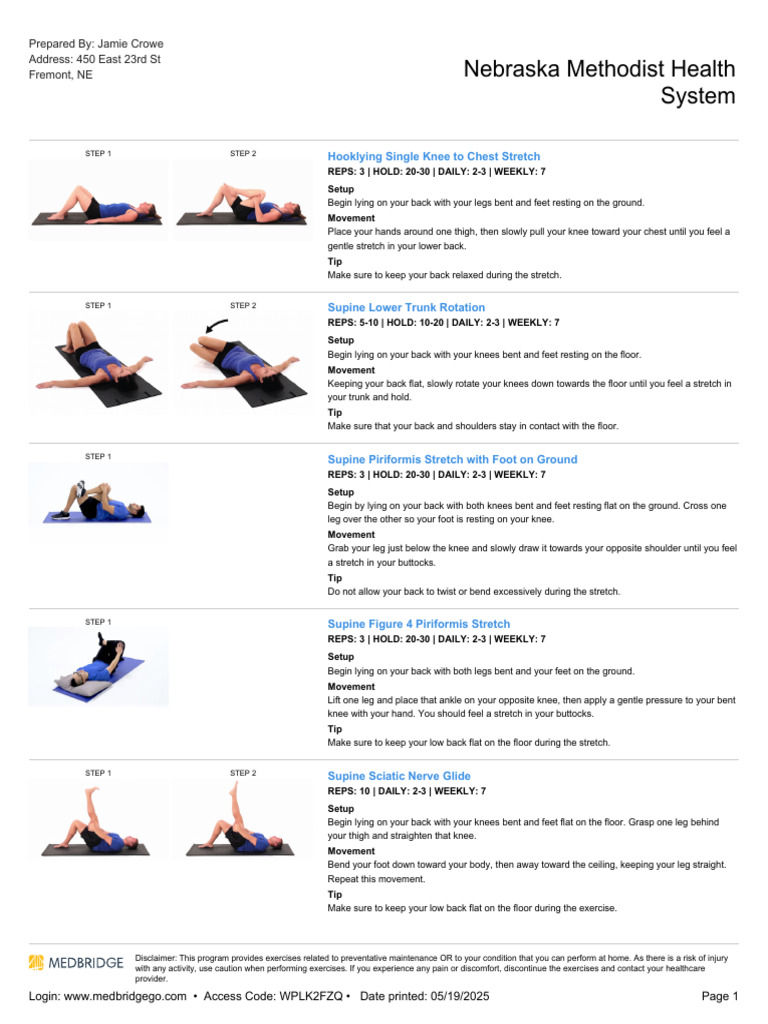 Home Exercise Program for Stretching | PDF | Knee | Foot