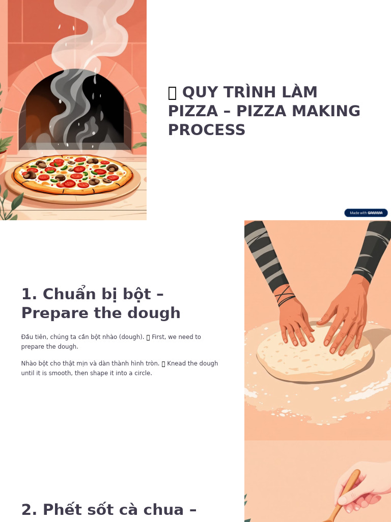 Quy Trinh Lam Pizza Pizza Making Process | PDF