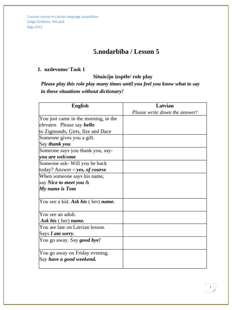 Lesson 5 | PDF