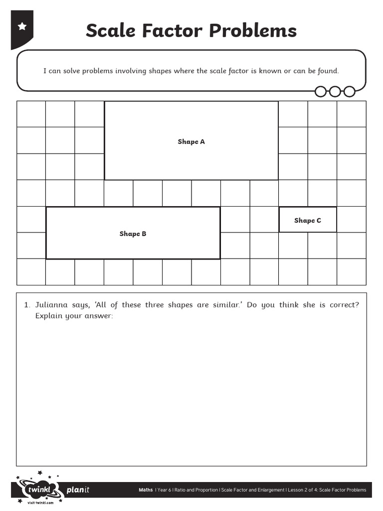 Scale Factor Problems and Answers | PDF | Triangle | Area