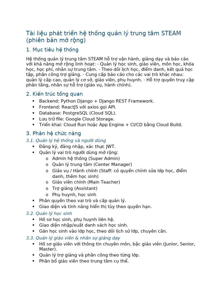 Tai Lieu Phat Trien He Thong | PDF